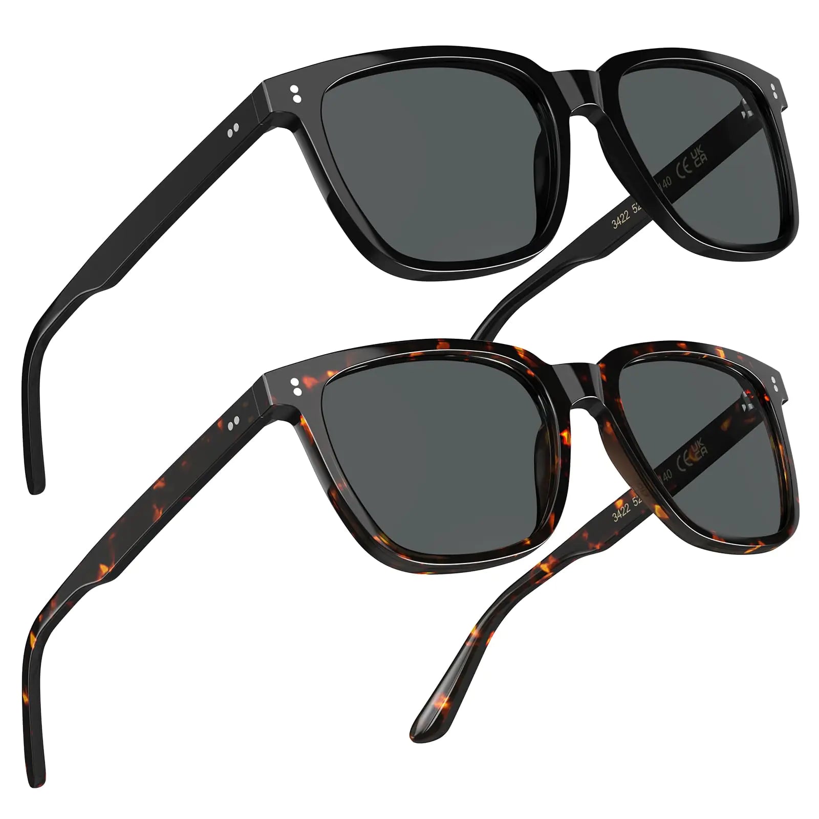 2 Pack Polarized Mens Sunglasses UV Protection